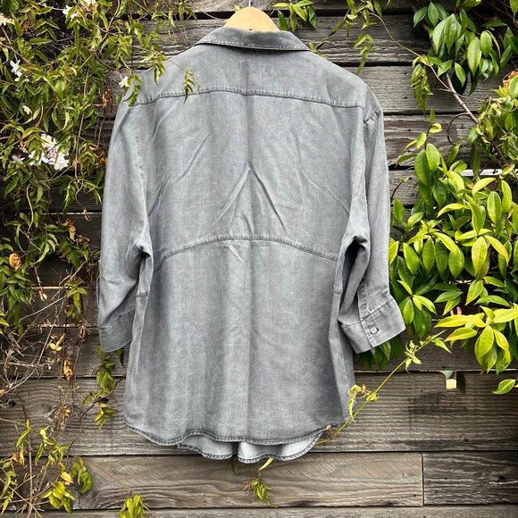 Zara Charcoal Shirt w/three quarter length sleeve - Size L - Picture 4 of 5